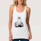 Floating Ghost Halloween T-Shirt – Spooky Cute  Tank Top (Vorderseite)