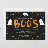 Floating Ghosts Boos und Booze Halloween-Party Einladung (Vorderseite)