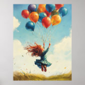 Floating Girl mit Balloons Poster (Vorne)