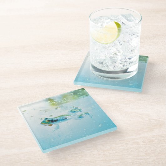 Floating Glasuntersetzer (Schrägansicht)