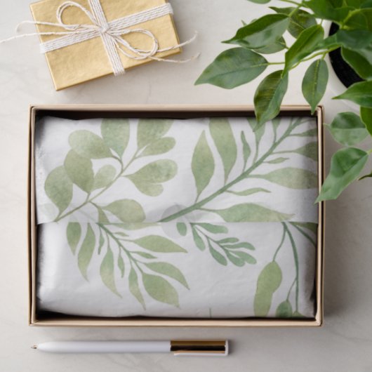 Floating Green Botanical Tissue Paper Seidenpapier (Geschenk)