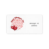 Floating Heart Balloons Valentine Foto Rahmen Adressaufkleber (Vorne)