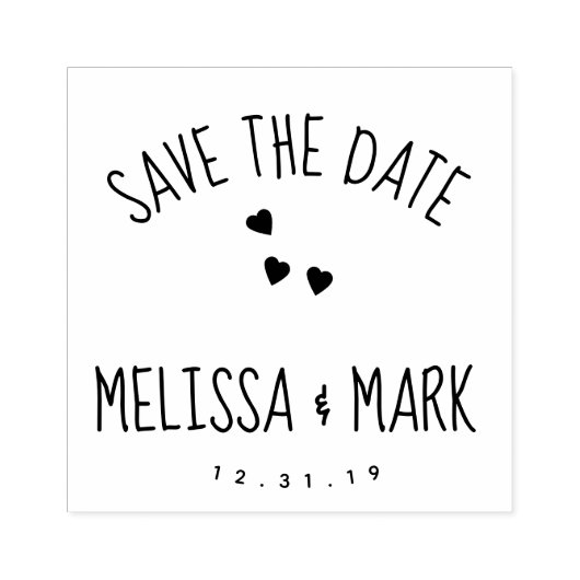 Floating Heart Fun Lettering Save the Date Gummistempel (Prägung)