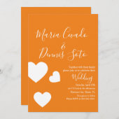 Floating Heart Lettering Script Wedding Bold Farbe Einladung (Vorne/Hinten)