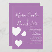 Floating Heart Lettering Script Wedding Bold Farbe Einladung (Vorne/Hinten)