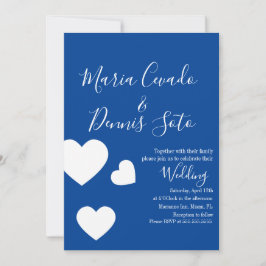 Floating Heart Lettering Script Wedding Bold Farbe Einladung