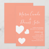 Floating Heart Lettering Script Wedding Bold Farbe Einladung (Vorne/Hinten)