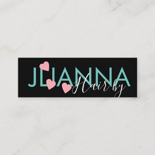 Floating Heart Makeup Salon Nails Eyelashes Mini Visitenkarte (Vorderseite)