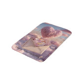 Floating Heart of Love Letters Design Postcard Badematte (Schrägansicht)