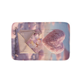 Floating Heart of Love Letters Design Postcard Badematte