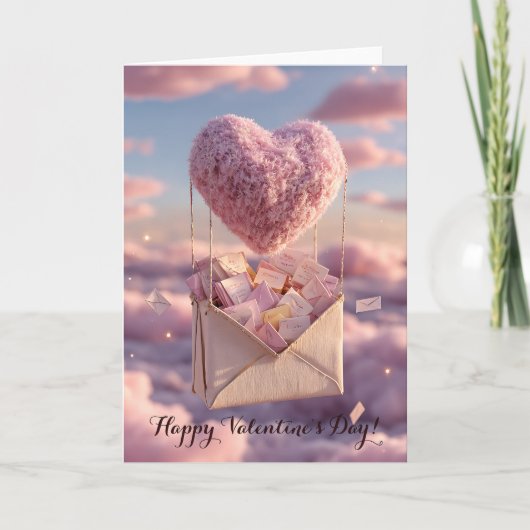 Floating Heart of Love Letters Design Postcard Karte (Vorderseite)