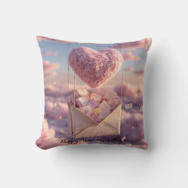 Floating Heart of Love Letters Design Postcard Kissen