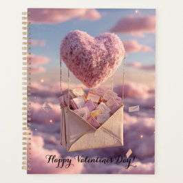 Floating Heart of Love Letters Design Postcard Planer