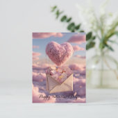 Floating Heart of Love Letters Design Postcard Postkarte (Stehend Vorderseite)