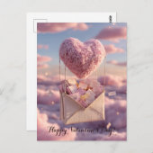 Floating Heart of Love Letters Design Postcard Postkarte (Vorne/Hinten)