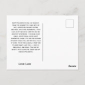 Floating Heart of Love Letters Design Postcard Postkarte (Rückseite)