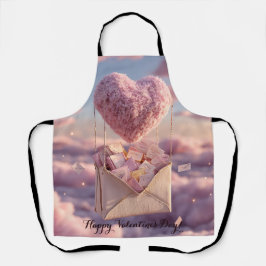 Floating Heart of Love Letters Design Postcard Schürze