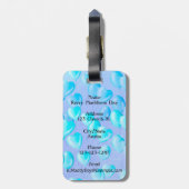 Floating Hearts & Dreams - Blue Balloons Gepäckanhänger (Rückseite vertikal)