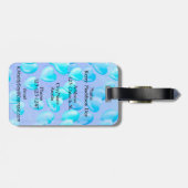 Floating Hearts & Dreams - Blue Balloons Gepäckanhänger (Rückseite horizontal)