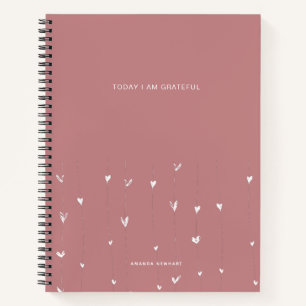 Floating Hearts Grateful Quote Notebook Notizblock