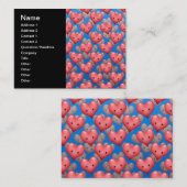 Floating Hearts on Blue Visitenkarte (Vorne/Hinten)