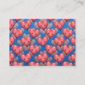 Floating Hearts on Blue Visitenkarte (Rückseite)