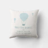 Floating Hot Air Balloons Blue White Baby Birth Kissen (Rückseite)