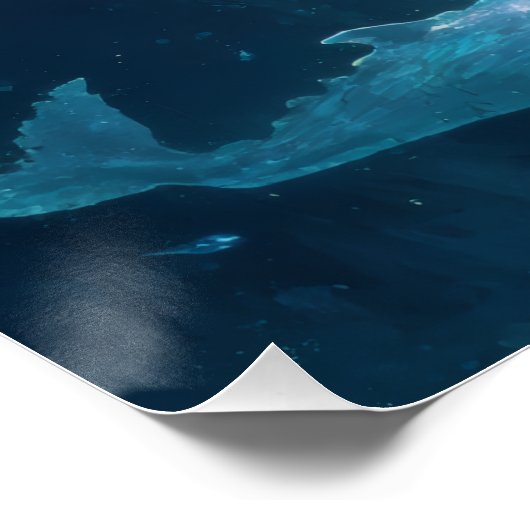 Floating Ice Castle With Ocean Whales Poster (Ecke)