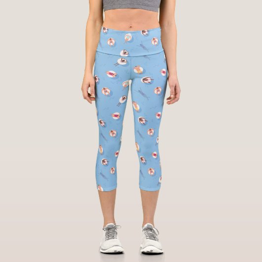 Floating in der Lazy River Pattern Capri Leggings (Vorderseite)