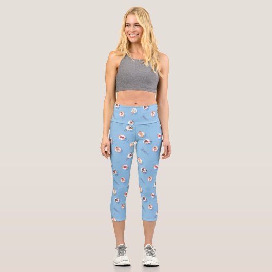 Floating in der Lazy River Pattern Capri Leggings (Vorderseite)