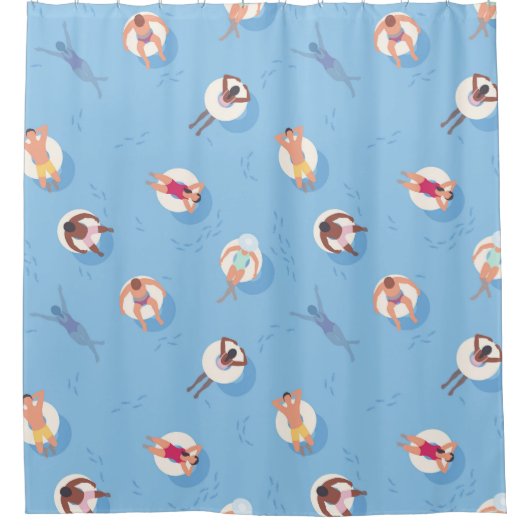 Floating in der Lazy River Pattern Duschvorhang (Vorderseite)