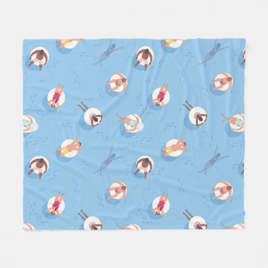 Floating in der Lazy River Pattern Fleecedecke (Vorderseite (Horizontal))