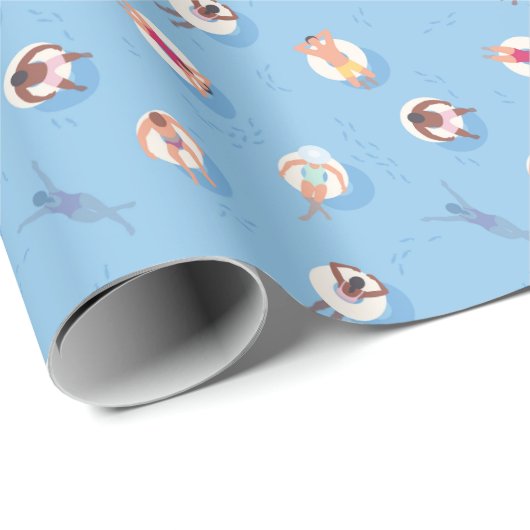 Floating in der Lazy River Pattern Geschenkpapier (Rolleneckpunkt)