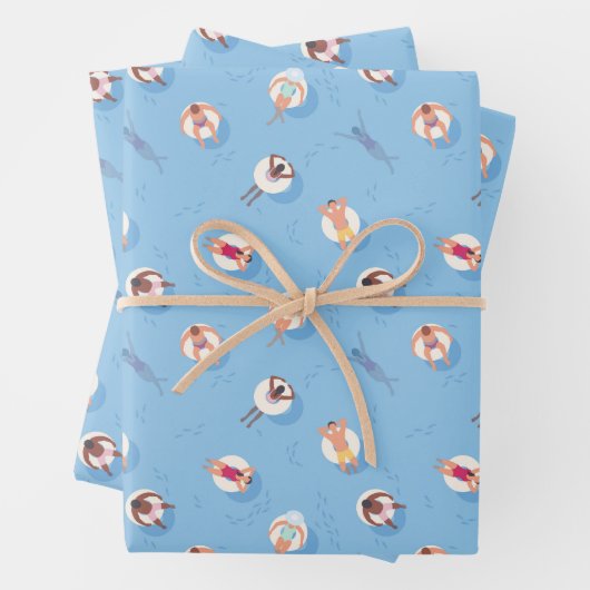 Floating in der Lazy River Pattern Geschenkpapier Set (Beispiel)
