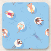 Floating in der Lazy River Pattern Getränkeuntersetzer (Vorderseite)