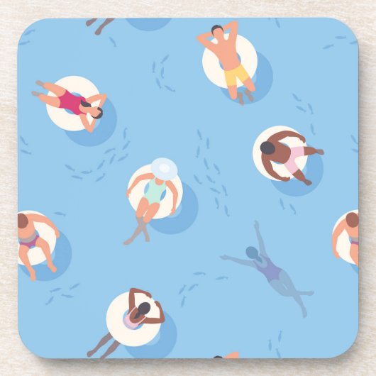 Floating in der Lazy River Pattern Getränkeuntersetzer (Vorderseite)