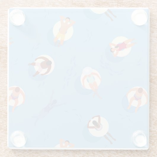 Floating in der Lazy River Pattern Glasuntersetzer (Rückseite)