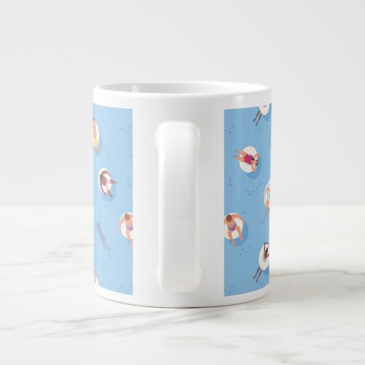 Floating in der Lazy River Pattern Jumbo-Tasse (Rückseite)