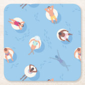 Floating in der Lazy River Pattern Rechteckiger Pappuntersetzer (Vorderseite)