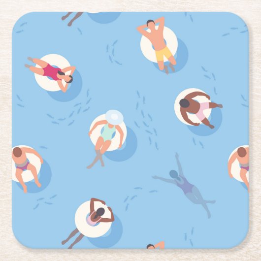 Floating in der Lazy River Pattern Rechteckiger Pappuntersetzer (Vorderseite)