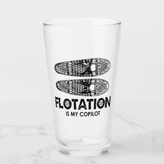Floating ist mein Copilot Schneeschuhe Glas (Vorderseite)