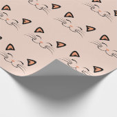 Floating Kitten Cat Face Pattern  Geschenkpapier (Ecke)