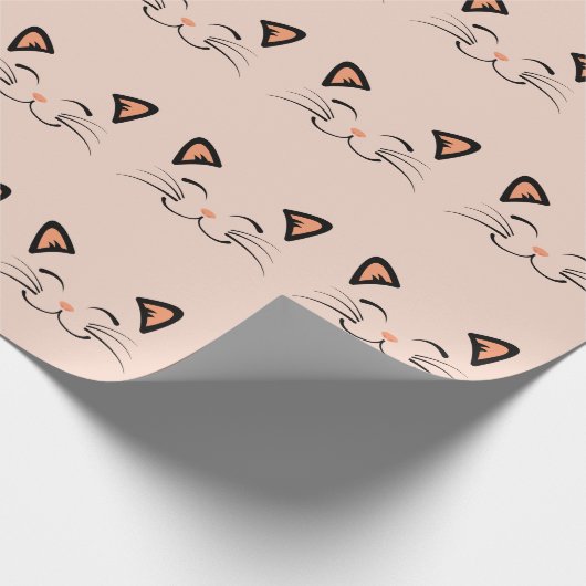 Floating Kitten Cat Face Pattern  Geschenkpapier (Ecke)
