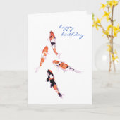 Floating Koi Birthday Card Karte (Gelbe Blume)