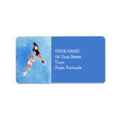 Floating Koi Blue Address Label Adressaufkleber (Vorne)
