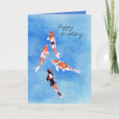 Floating Koi blue Birthday Card Karte (Vorderseite)