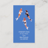 Floating Koi Blue Business Card Visitenkarte (Rückseite)