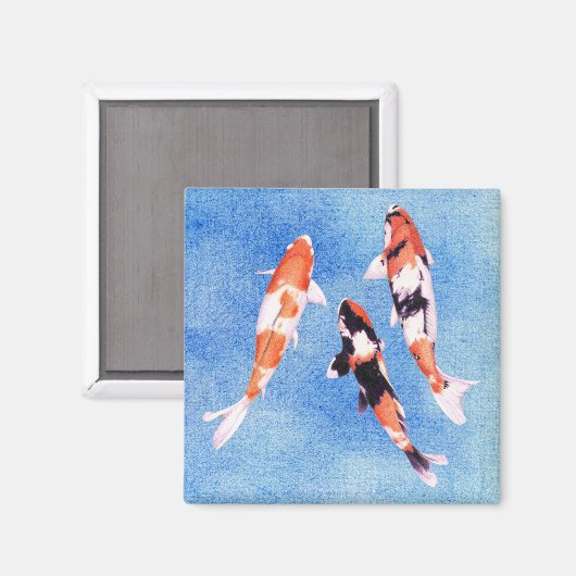 Floating Koi Blue Magnet (Vorderseite/Rückseite)