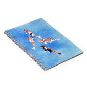 Floating Koi Blue Notebook Notizblock (Rechte Seite)