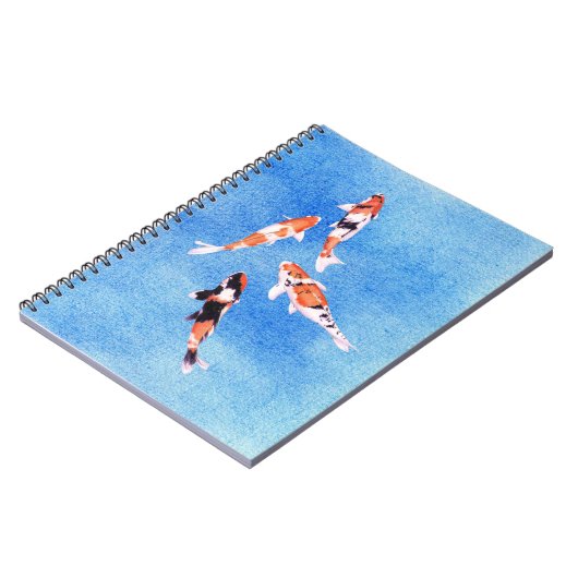 Floating Koi Blue Notebook Notizblock (Linke Seite)
